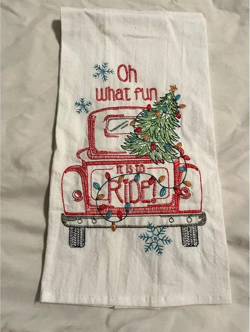 Kitchen Towel Cotton Flour Sack Embroidered 